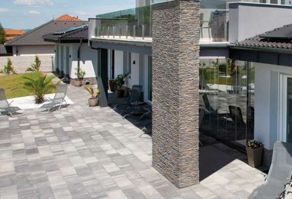 Frühwald II Lungo térkő - Antracit melír