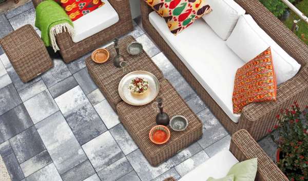 Frühwald II Lungo térkő - Antracit melír